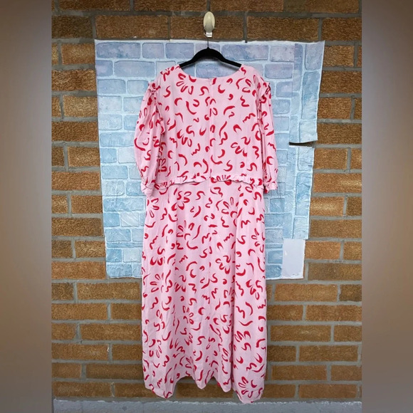 Nobody's Child Plus Felicia squiggle print dress in pink size 20 - Picture 10 of 16